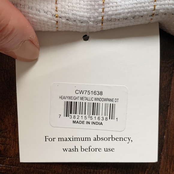 NWT Silver and Gold Check Pattern Kitchen Towel - Picture 6 of 13